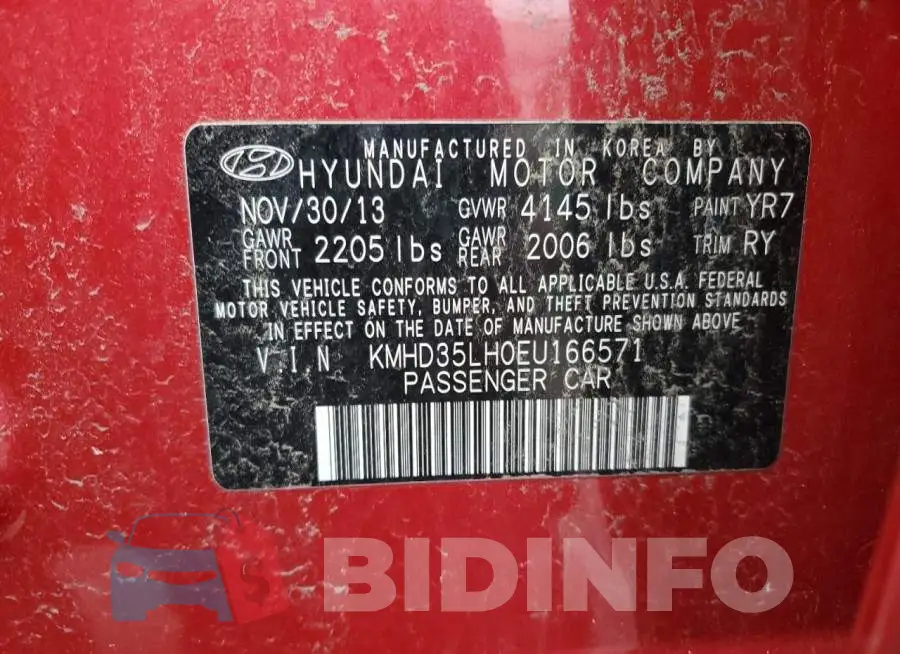 KMHD35LH0EU166571 Photo# 12