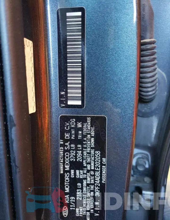 3KPF24AD8LE202058 Photo# 10
