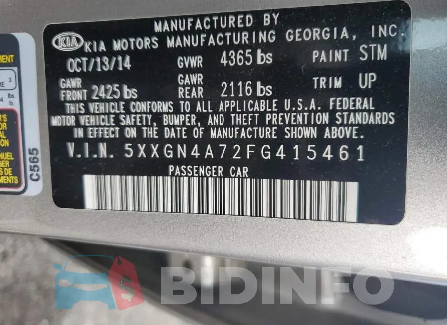 5XXGN4A72FG415461 Photo# 12
