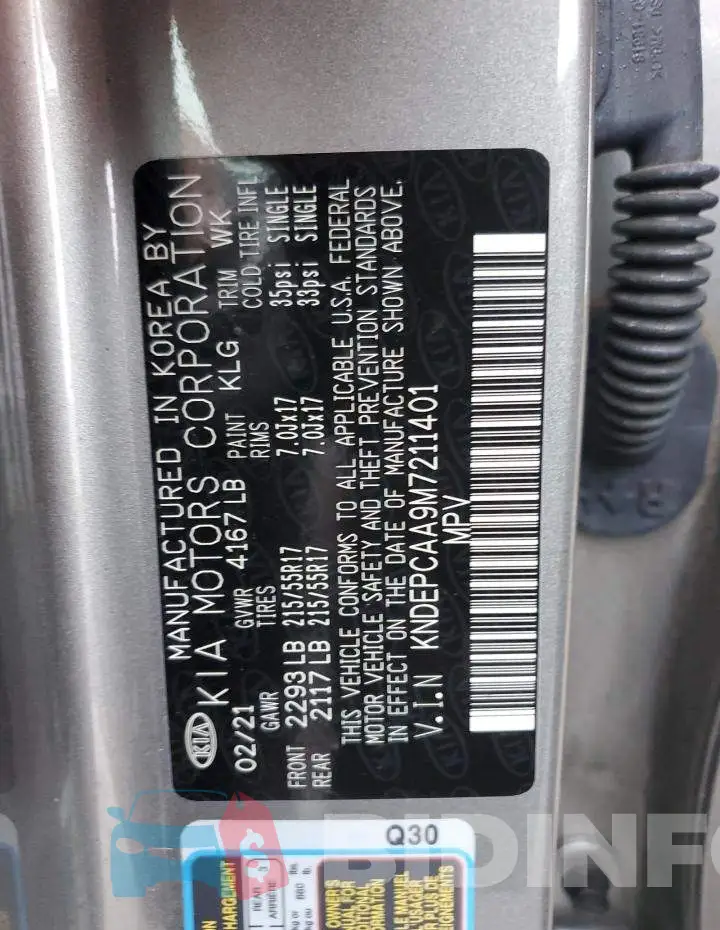 KNDEPCAA9M7211401 Photo# 13