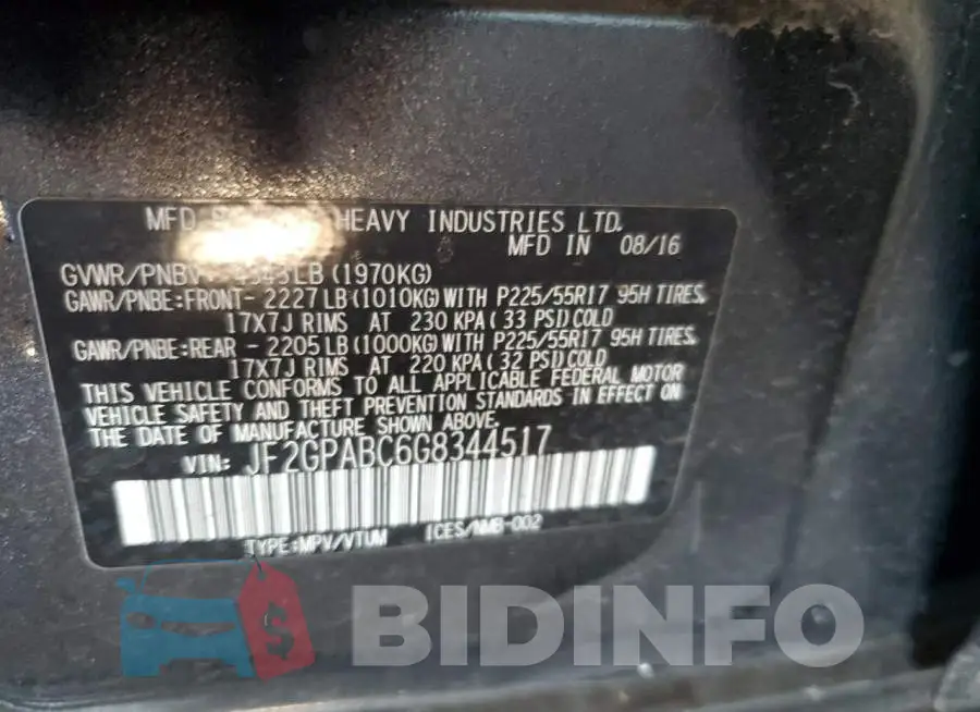 JF2GPABC6G8344517 Photo# 13