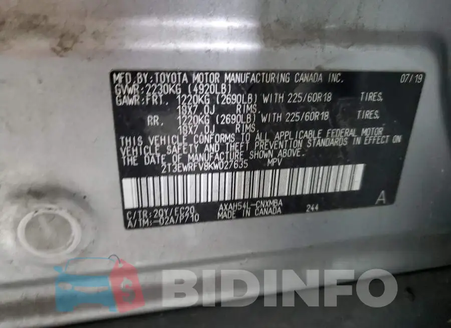 2T3EWRFV8KW027635 Photo# 13