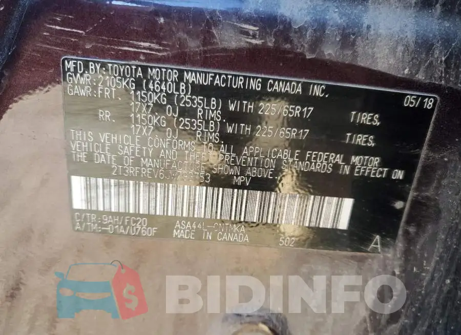 2T3RFREV6JW793753 Photo# 13