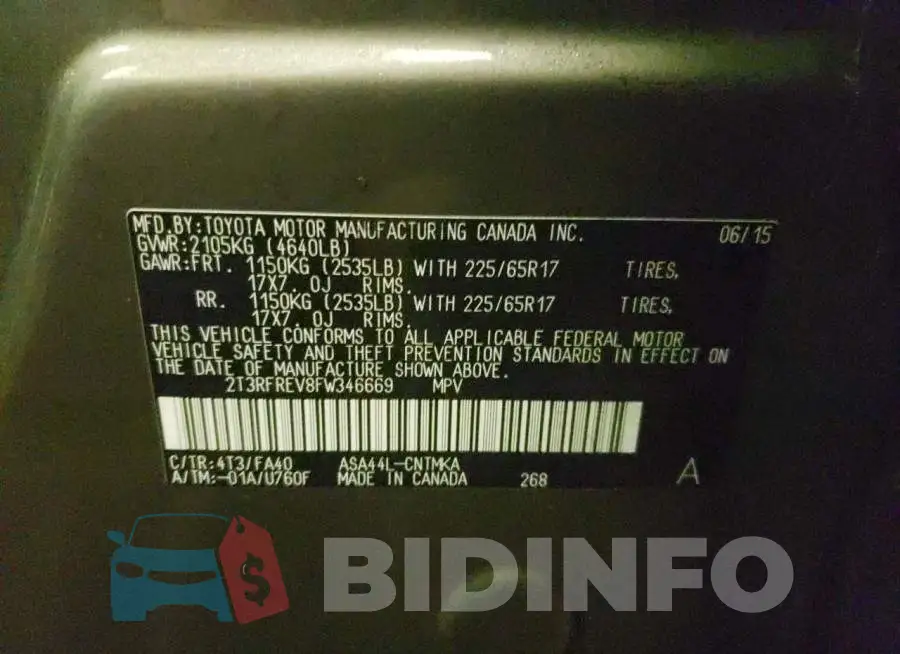 2T3RFREV8FW346669 Photo# 13
