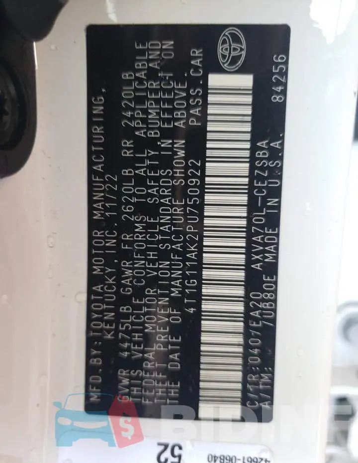 4T1G11AK2PU750922 Photo# 13
