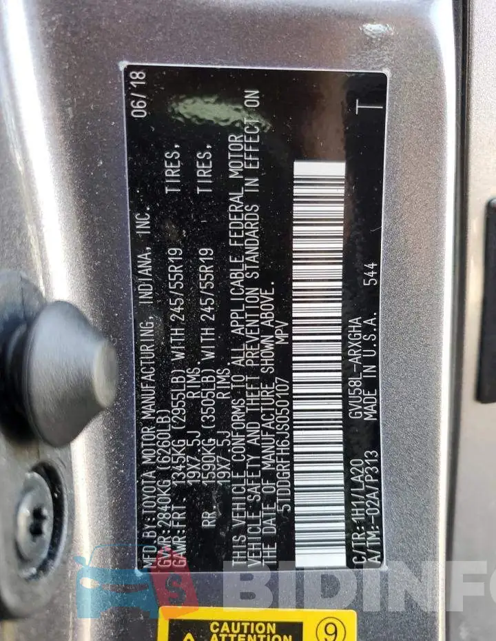 5TDDGRFH6JS050107 Photo# 13