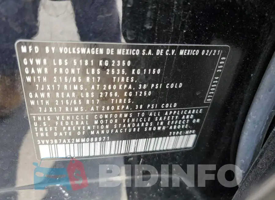 3VV3B7AX2MM088971 Photo# 13
