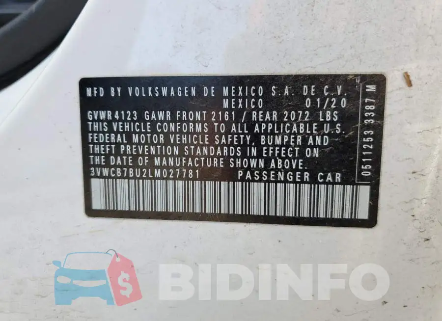 3VWCB7BU2LM027781 Photo# 12
