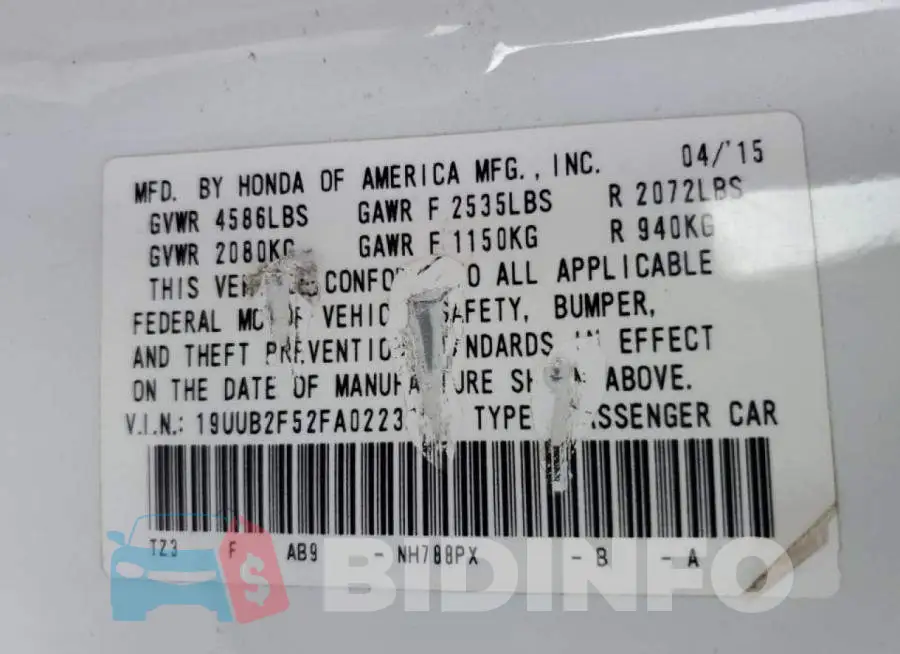 19UUB2F52FA022399 Photo# 12