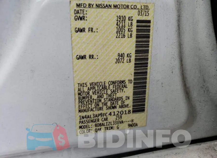 1N4AL3AP9FC412018 Photo# 12