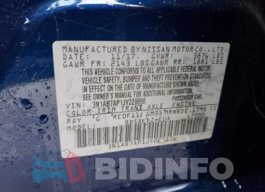 3N1AB7AP1JY229896 Photo# 12