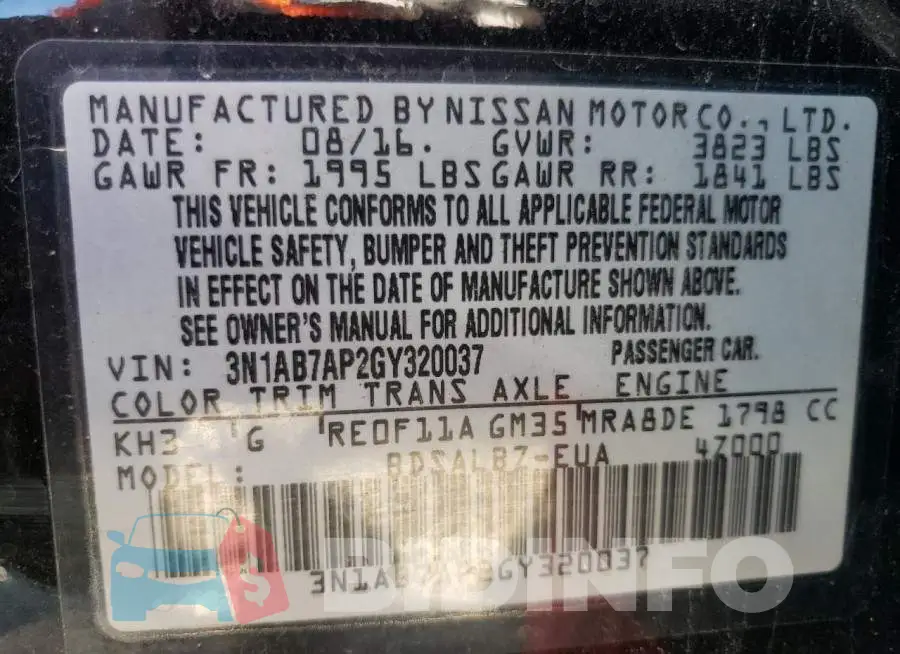 3N1AB7AP2GY320037 Photo# 10