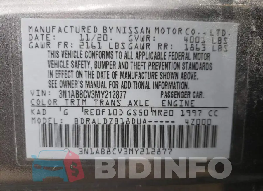 3N1AB8CV3MY212877 Photo# 12