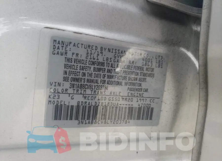 3N1AB8CV8LY203784 Photo# 12