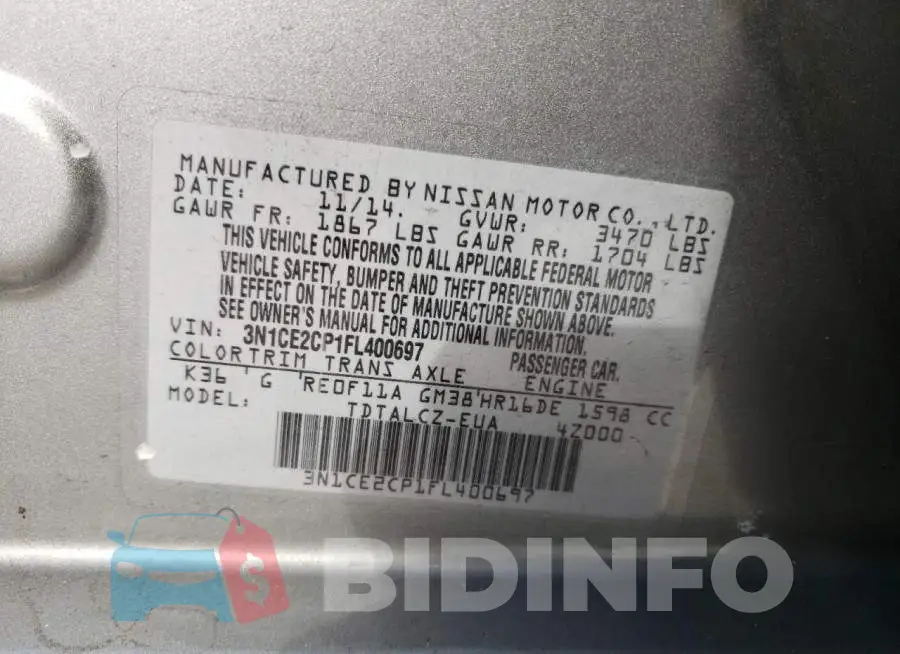 3N1CE2CP1FL400697 Photo# 12