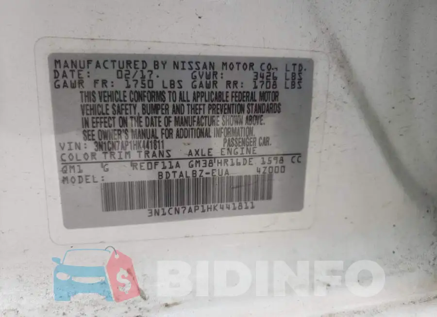 3N1CN7AP1HK441811 Photo# 13