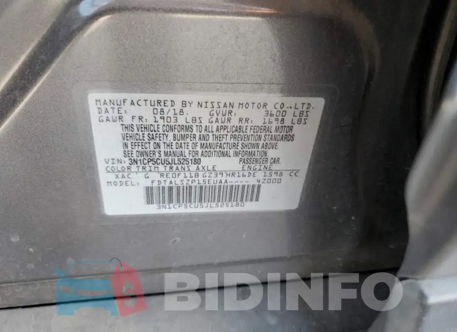3N1CP5CU5JL525180 Photo# 12