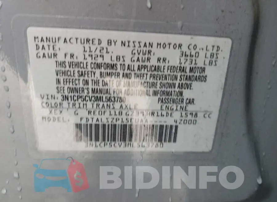 3N1CP5CV3ML563780 Photo# 13