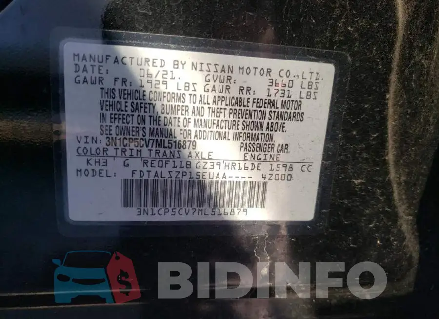 3N1CP5CV7ML516879 Photo# 13