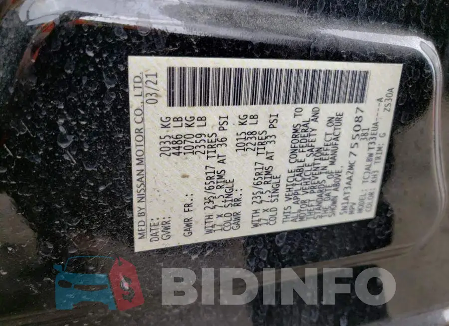 5N1AT3AA2MC755087 Photo# 12