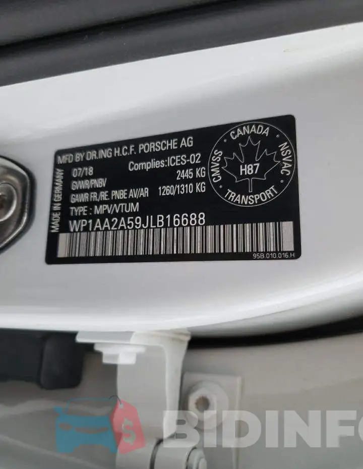 WP1AA2A59JLB16688 Photo# 13