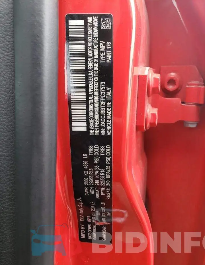 ZACCJBBT2FPC37573 Photo# 12