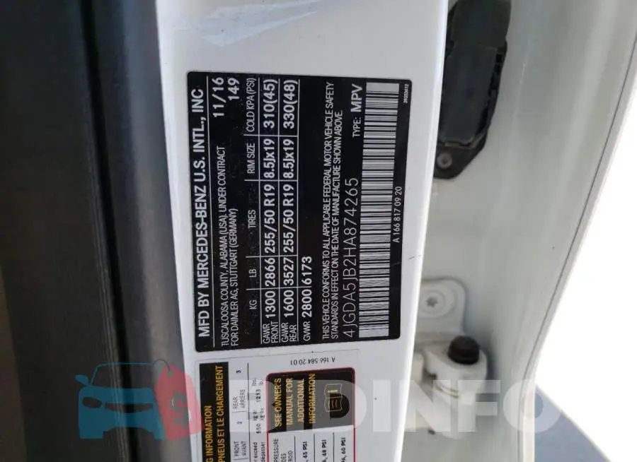 4JGDA5JB2HA874265 Photo# 14