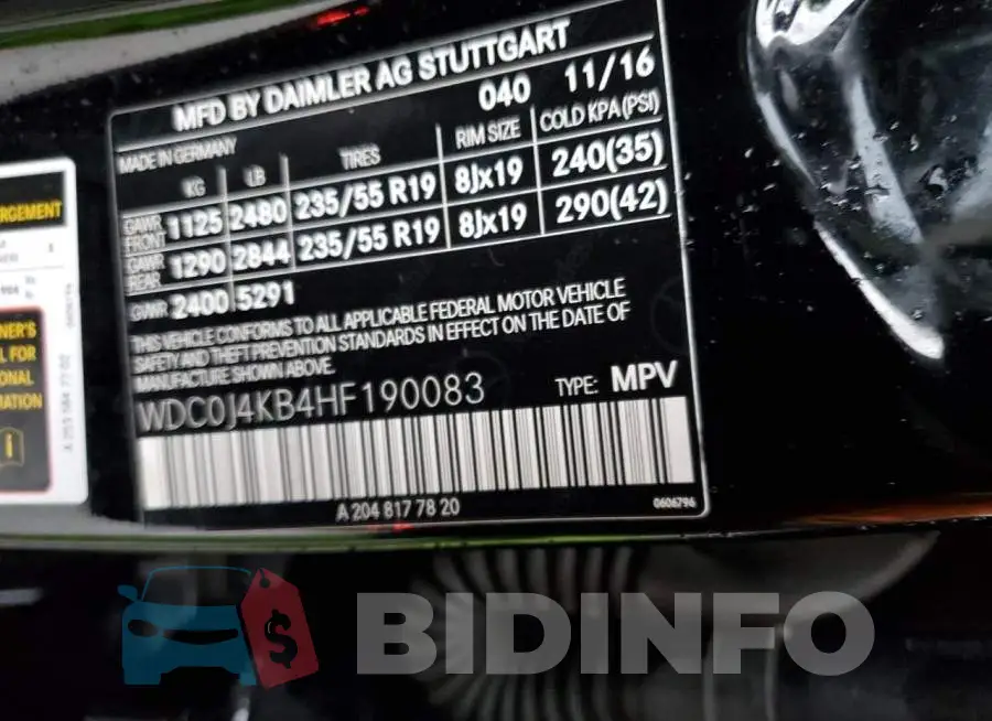 WDC0J4KB4HF190083 Photo# 13