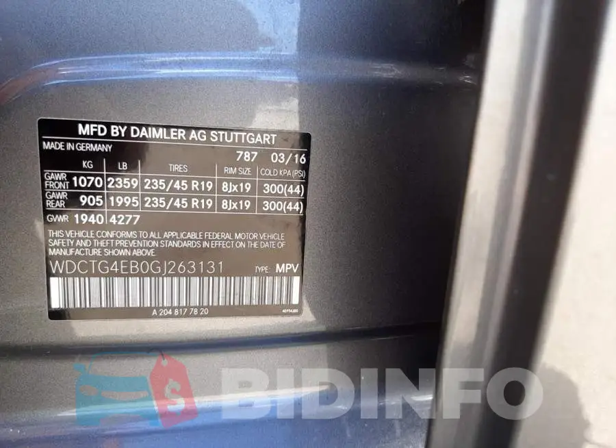 WDCTG4EB0GJ263131 Photo# 12