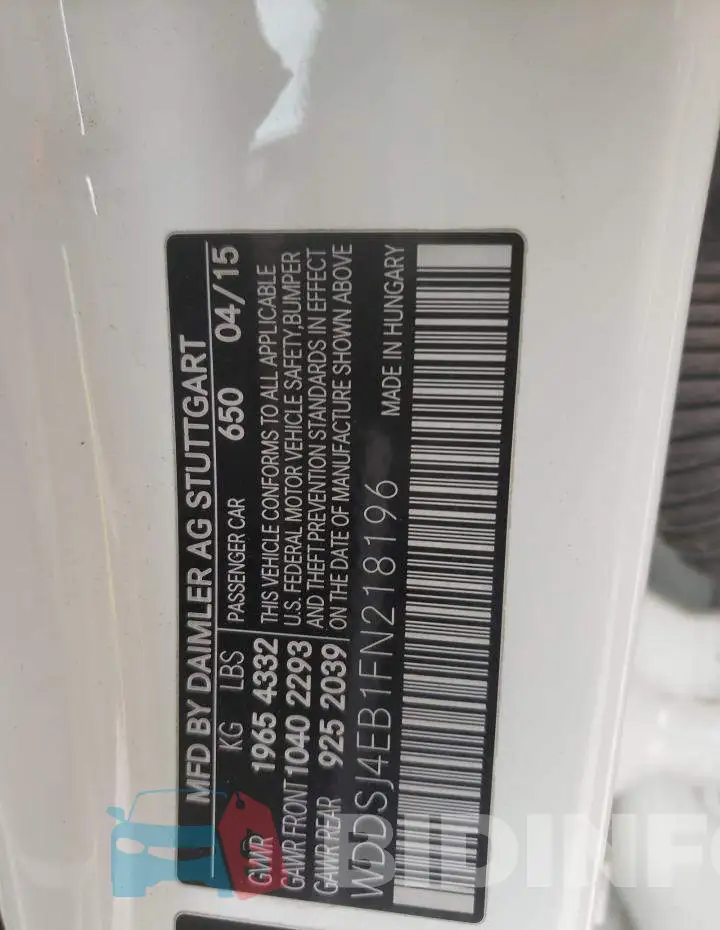 WDDSJ4EB1FN218196 Photo# 12