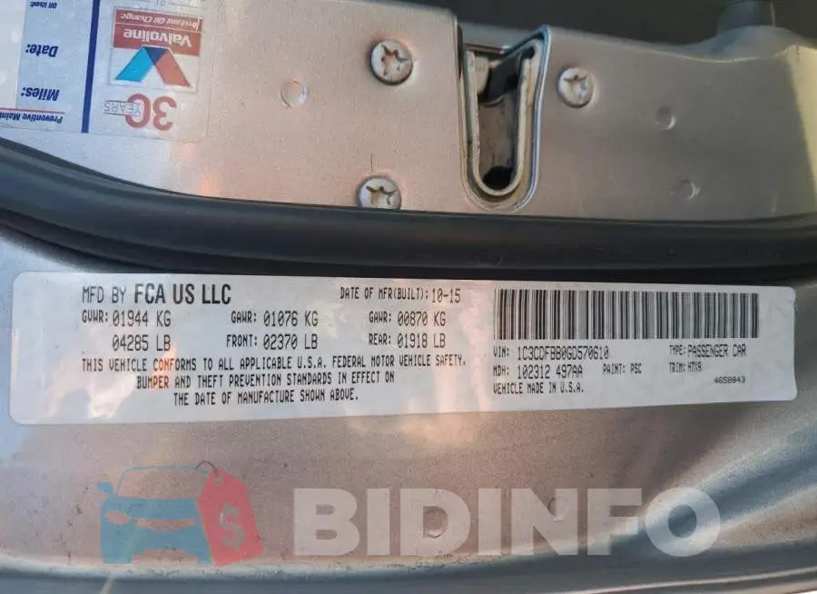 1C3CDFBB0GD570610 Photo# 12