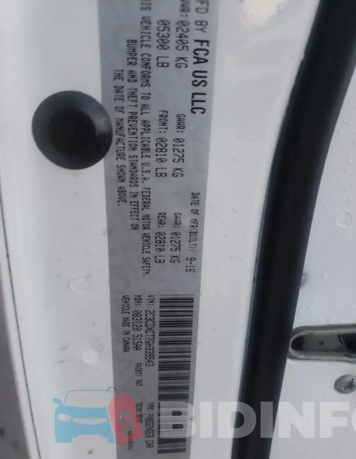 2C3CDXCT7GH339543 Photo# 13