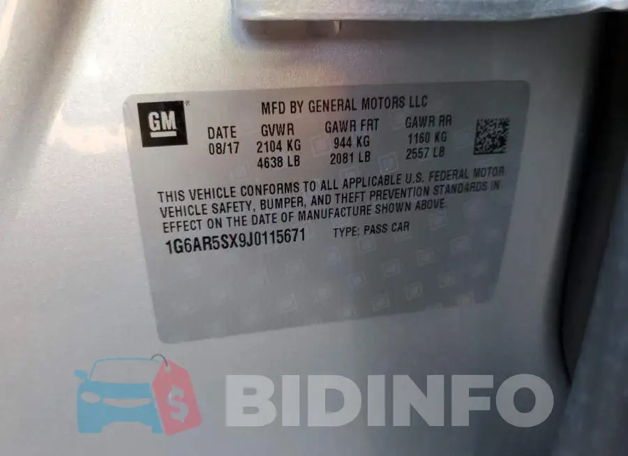 1G6AR5SX9J0115671 Photo# 12