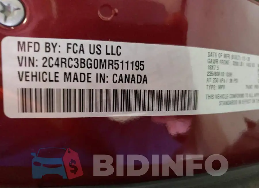 2C4RC3BG0MR511195 Photo# 13