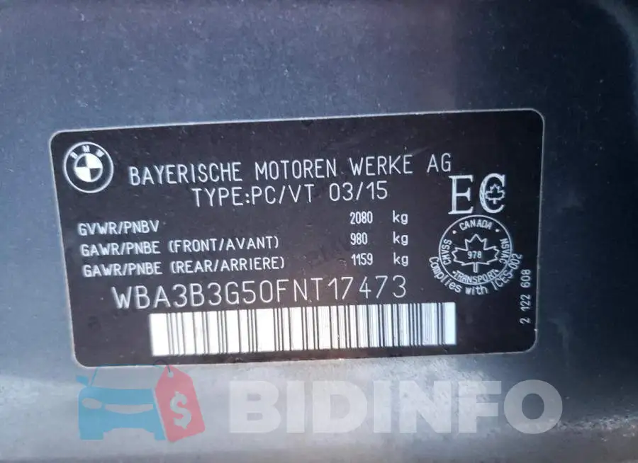WBA3B3G50FNT17473 Photo# 12