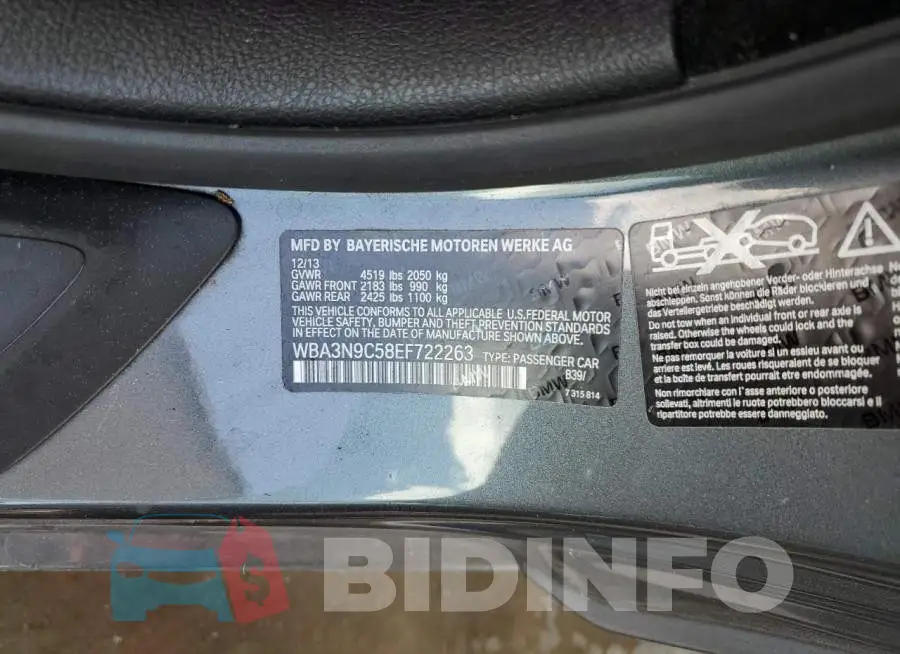 WBA3N9C58EF722263 Photo# 12