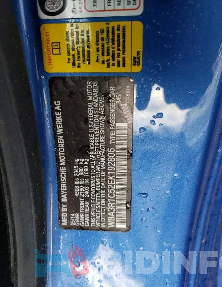 WBA3R1C52EK192806 Photo# 12