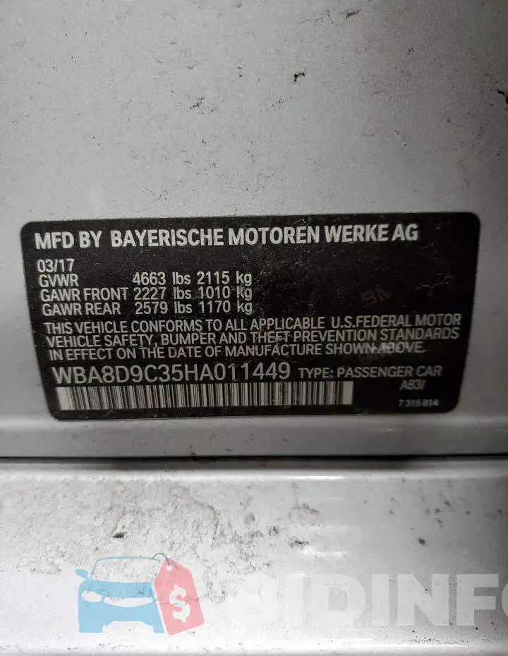 WBA8D9C35HA011449 Photo# 13