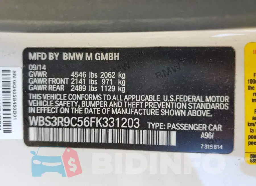 WBS3R9C56FK331203 Photo# 12