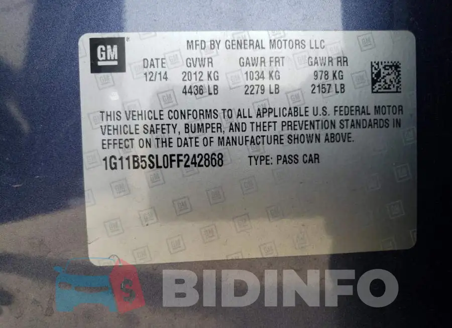 1G11B5SL0FF242868 Photo# 12
