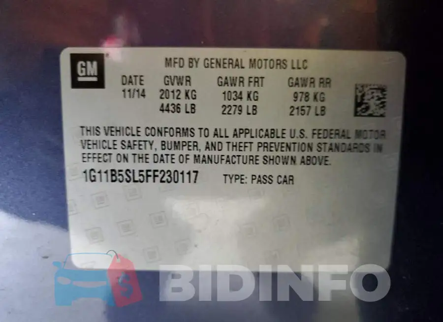1G11B5SL5FF230117 Photo# 12