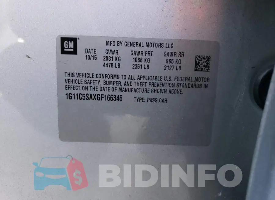 1G11C5SAXGF166346 Photo# 12