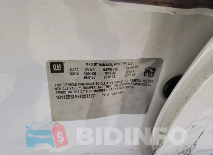 1G11E5SL9EF261327 Photo# 10