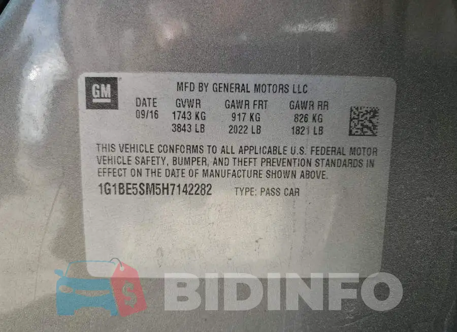 1G1BE5SM5H7142282 Photo# 13