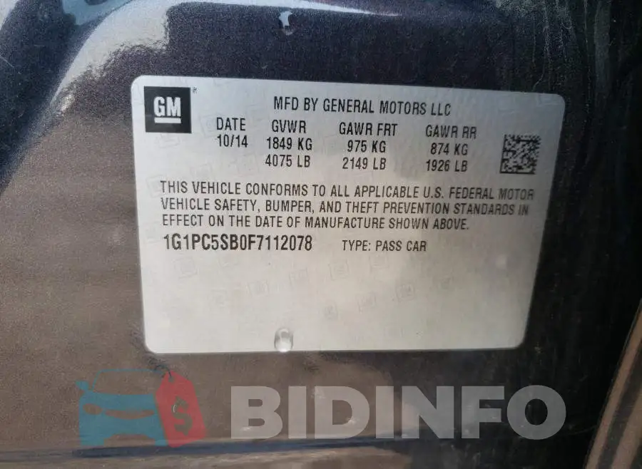 1G1PC5SB0F7112078 Photo# 10
