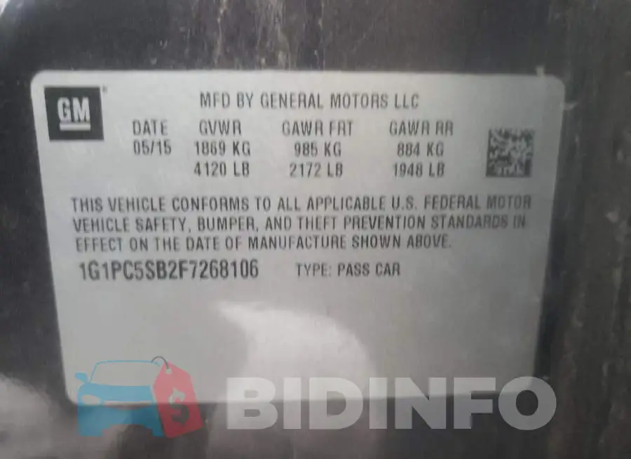 1G1PC5SB2F7268106 Photo# 12