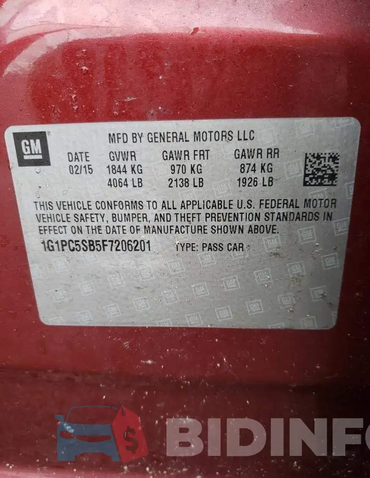 1G1PC5SB5F7206201 Photo# 12