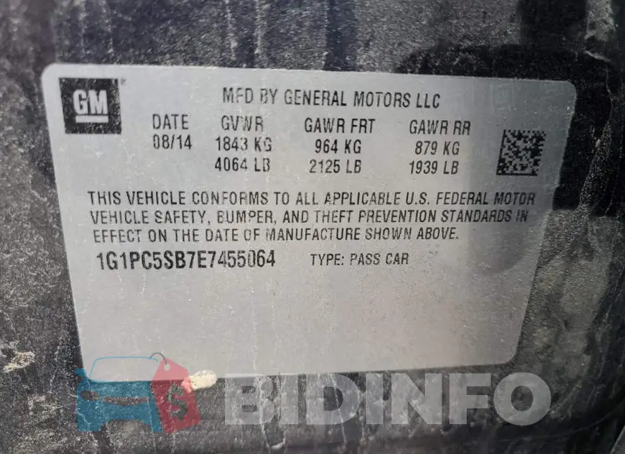 1G1PC5SB7E7455064 Photo# 10