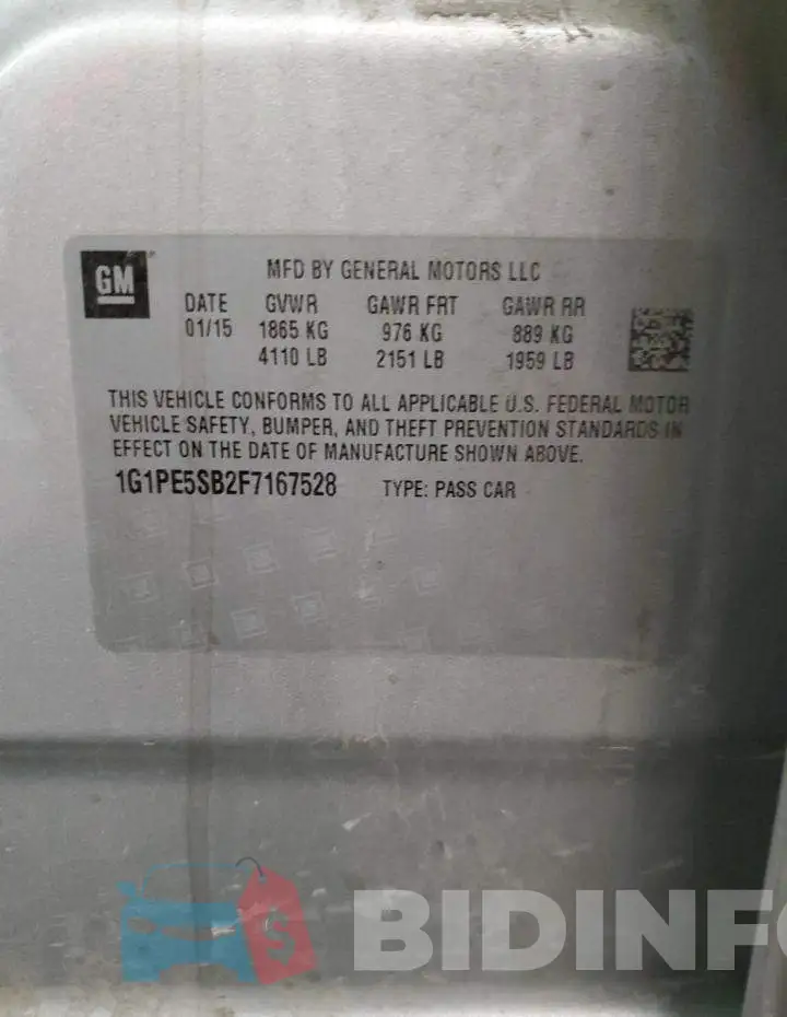 1G1PE5SB2F7167528 Photo# 13
