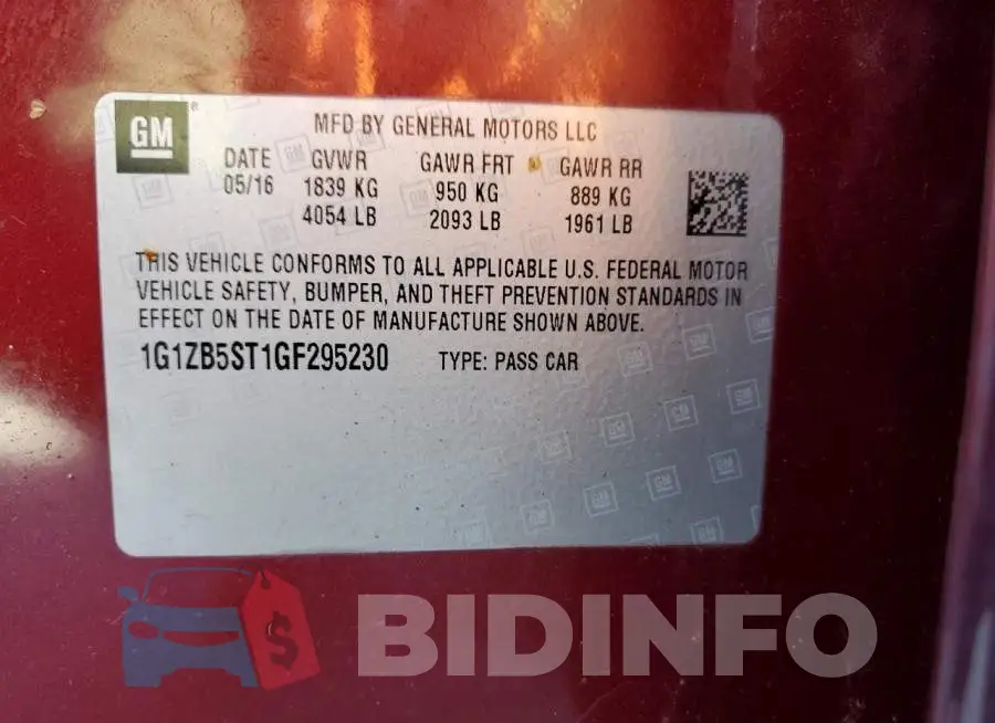 1G1ZB5ST1GF295230 Photo# 12
